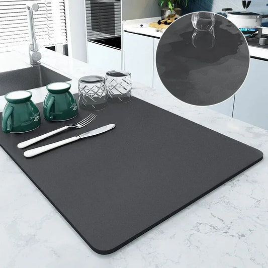 Absorbent Coffee Mats | Solid Color Tableware, Dish Drying Pad, Bottle Placemat & Kitchen Floor Rug