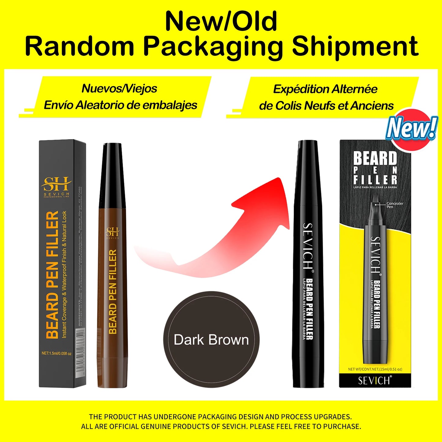 Waterproof Beard Filler Pen – Black Beard & Mustache Coloring Tool for Men, Hair Line Enhancer
