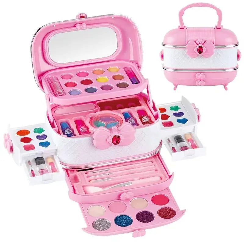 Princess Kids Makeup Kit for Girls – Washable Pretend Play Cosmetic Set with Mirror, Non-Toxic & Safe Birthday Gift M714