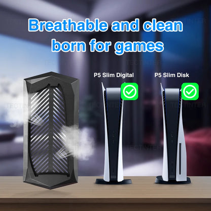 PS5 Slim Vertical Stand Base – Non-Slip Console Support with Built-in Cooling Vents for PlayStation 5 Slim