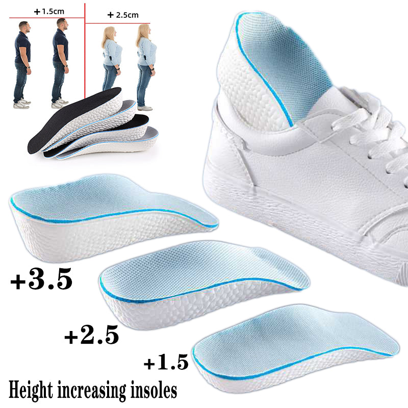 Height Increase Insoles for Men & Women – Arch Support Orthopedic Shoe Pads with Memory Foam & Heel Lift for Flat Feet