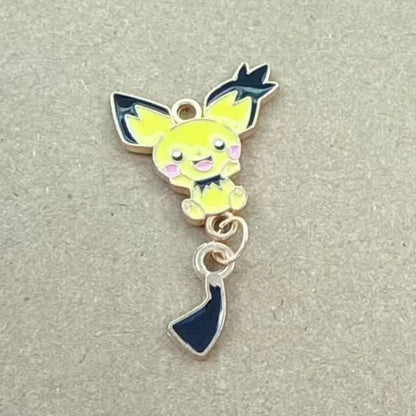 10-Piece Cartoon Anime Jewelry Charms - Gold-Plated Alloy Enamel Pendants for DIY Necklaces, Bracelets, and Earrings