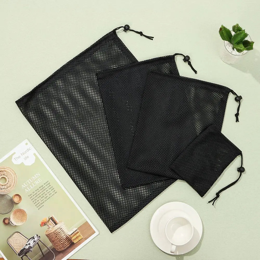 Durable Nylon Mesh Drawstring Bag – Multi-Purpose Outdoor Travel Storage Pouch for Camping Gear