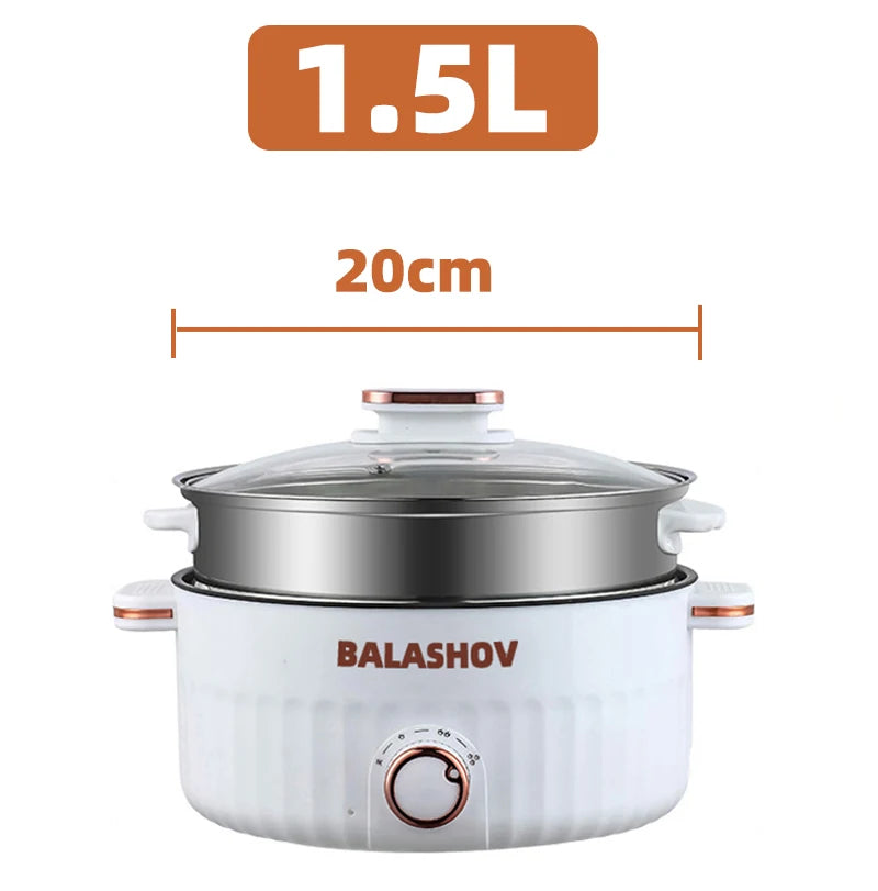 Electric Multi-Cooker Hot Pot – Double Layer Soup & Frying Cooker for Dormitory/Home with EU/US Plug