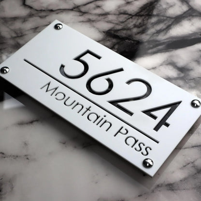 Personalized Large House Numbers Sign – Modern 3D Laser-Cut Acrylic Residential Street Number Plate