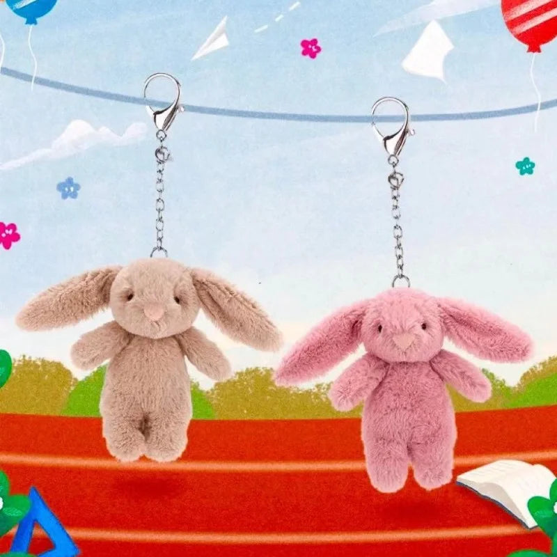 10cm Cute Bunny Plush Keychain – Lovely Rabbit Backpack Charm, Soft Toy Bag Accessory Gift for Girls & Women