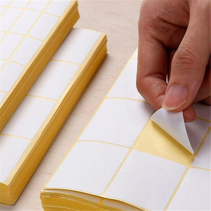 15-Sheet Blank White Adhesive Labels - Self-Stick Name Stickers for DIY Crafts, Notes, and Office Stationery