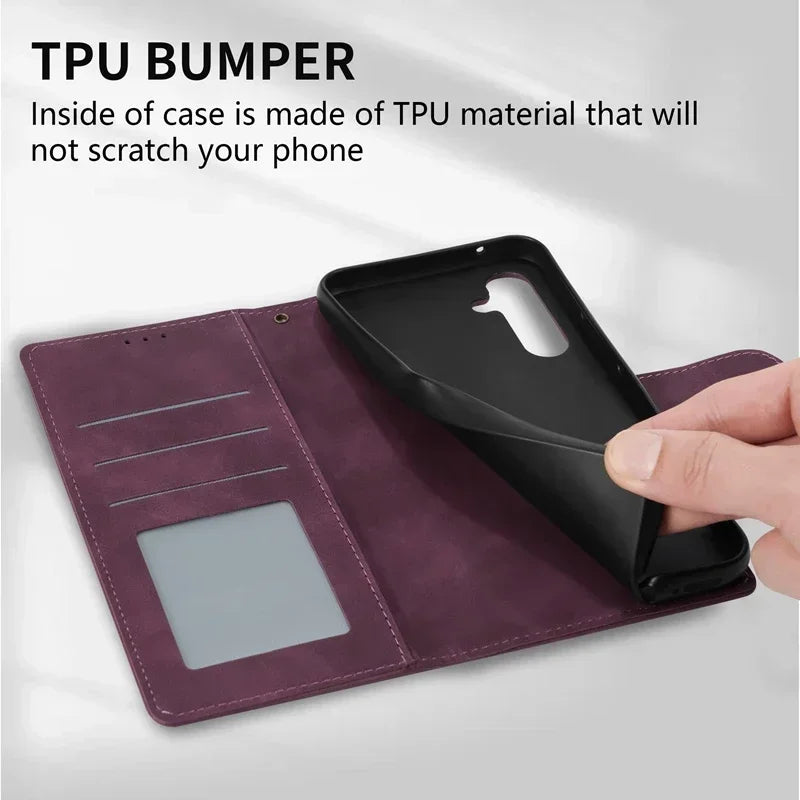 Wallet Card Slot Flip Leather Case for Samsung Galaxy A05s A07 A13 A14 A15 A16 A17 A26 A34 A35 A36 A52 A53 A54 A55 A56 A71 - Protective Phone Cover