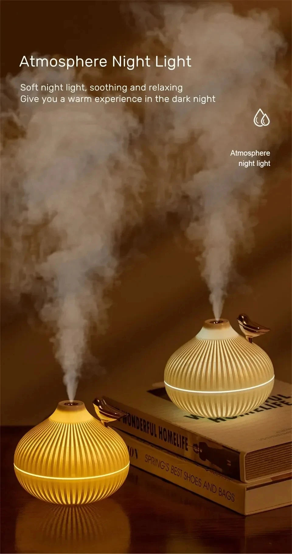 Creative Onion-Shaped Humidifier – Quiet Sleep Night Light, USB Air Humidifier for Desktop, Office & Air-Conditioning Rooms