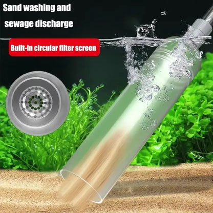 Aquarium Gravel Vacuum Cleaner & Water Change Kit, Fish Tank Siphon Pump with Extension Tube for Sand Cleaning & Maintenance