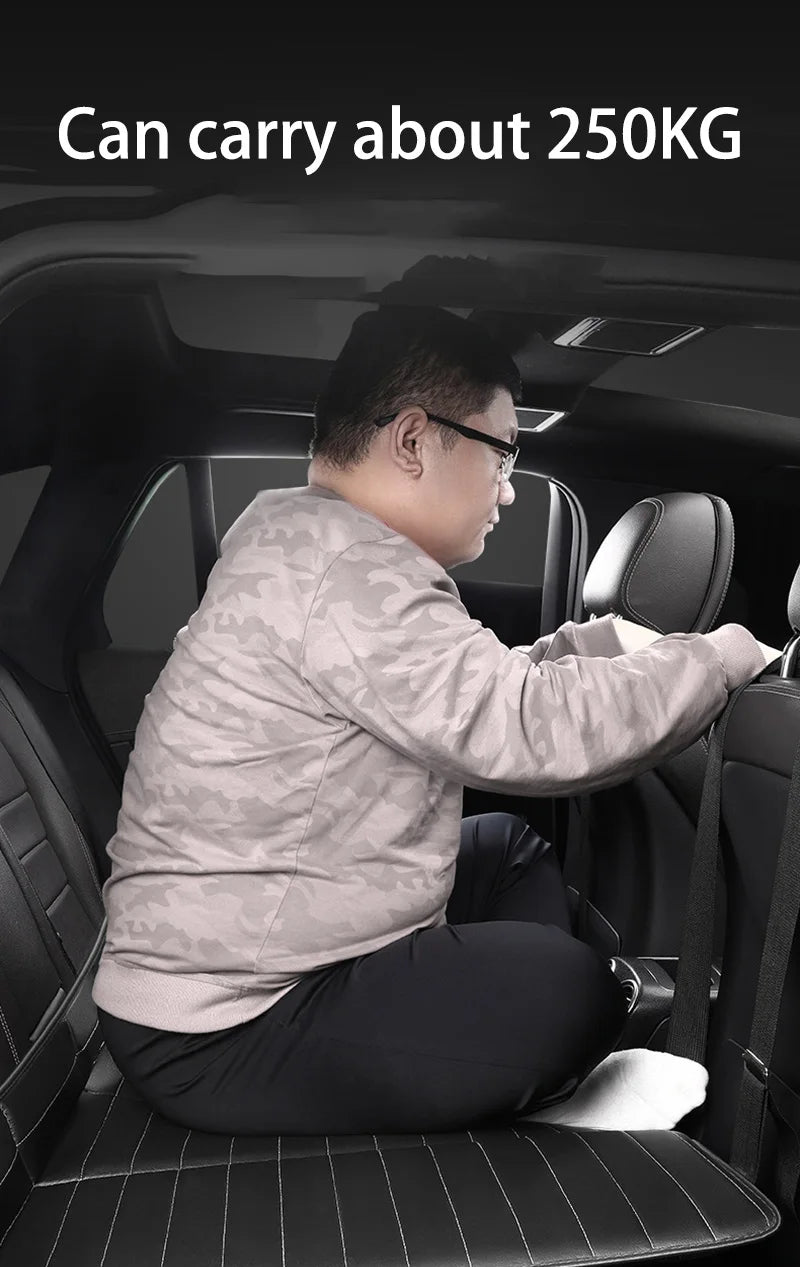 Foldable Car Travel Bed for Rear Seat – Wear-Resistant PU Sleeping Pad Mattress for SUV & Sedan Trips
