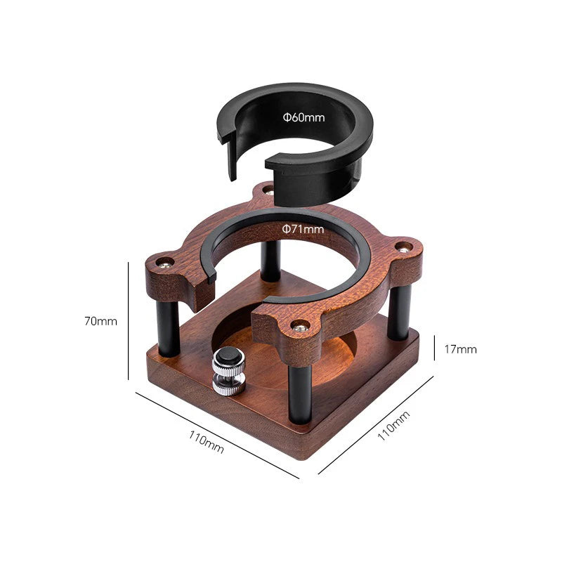 51/53/54/58mm Wood Coffee Tamper Station – Portafilter & Filter Screen Holder Stand for Espresso Barista Tools
