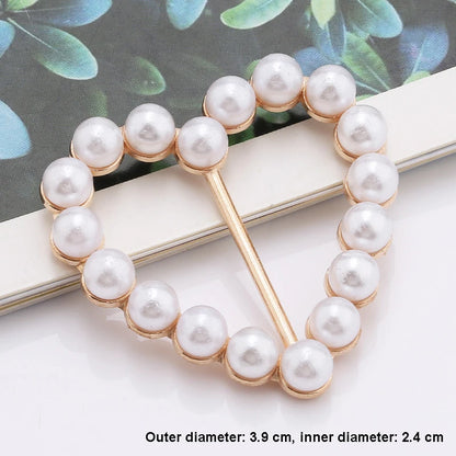 Elegant Alloy Brooch Pins with Pearls & Rhinestones – Minimalist Irregular Shapes, Fashion Accessory for Garments & Scarves