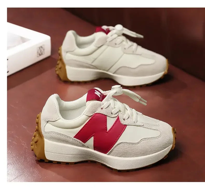 Children's Trendy Cushioned Sports Shoes - Soft Sole Lace-Up Running & Basketball Shoe