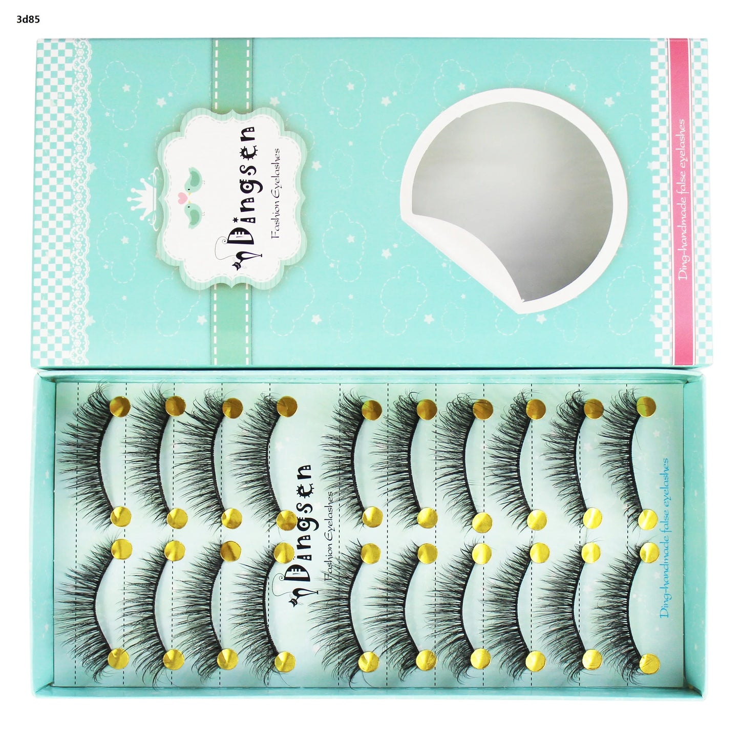 DINGSEN 10 Pairs Handmade Eyelash Fans – Individual False Lashes for Beauty & Makeup, Factory Price
