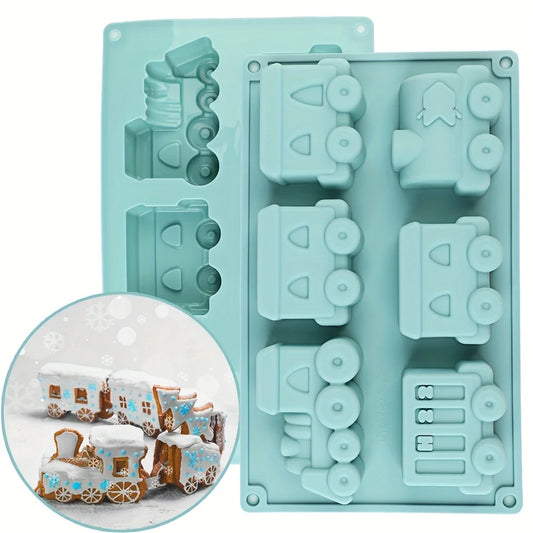 Cartoon Train Silicone Mold - Reusable Muffin, Cupcake & Cake Baking Mold
