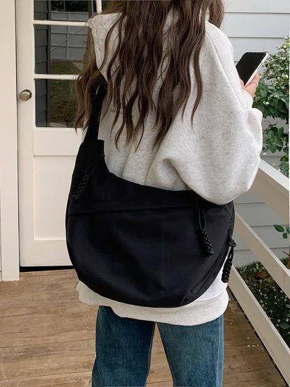 Large Capacity Nylon Crossbody Bag – Casual, Versatile Shoulder Bag for Commuting & Sports, Lightweight Hobo