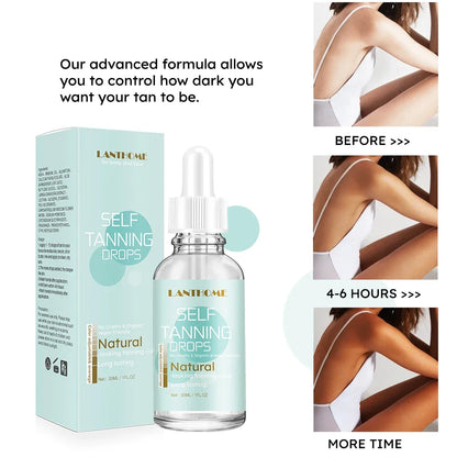 30ml Self-Tanning Drops — Natural-Looking Sunless Body Tanner Lotion for Skin Care
