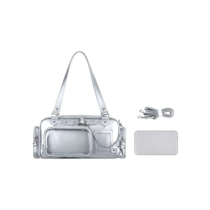 Y2K Star Chain Ita Bag - Transparent Large-Capacity Shoulder & Crossbody Display Bag