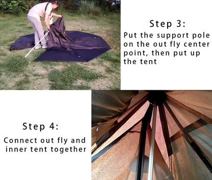 Camping Hot Tent with Chimney Window – Ultralight Tipi Teepee Pyramid Tent, Double Layer Bushcraft Shelter for 1 Person