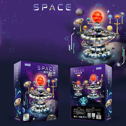 Rotating Solar System Building Blocks Set – Interstellar Space Science Educational Assemble Bricks Toy Gift