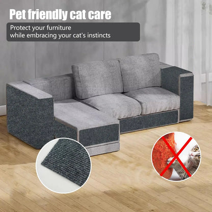 Anti Cat Scratch Mat - Trimmable Self-Adhesive Furniture Protector for Sofas, Walls & Corners
