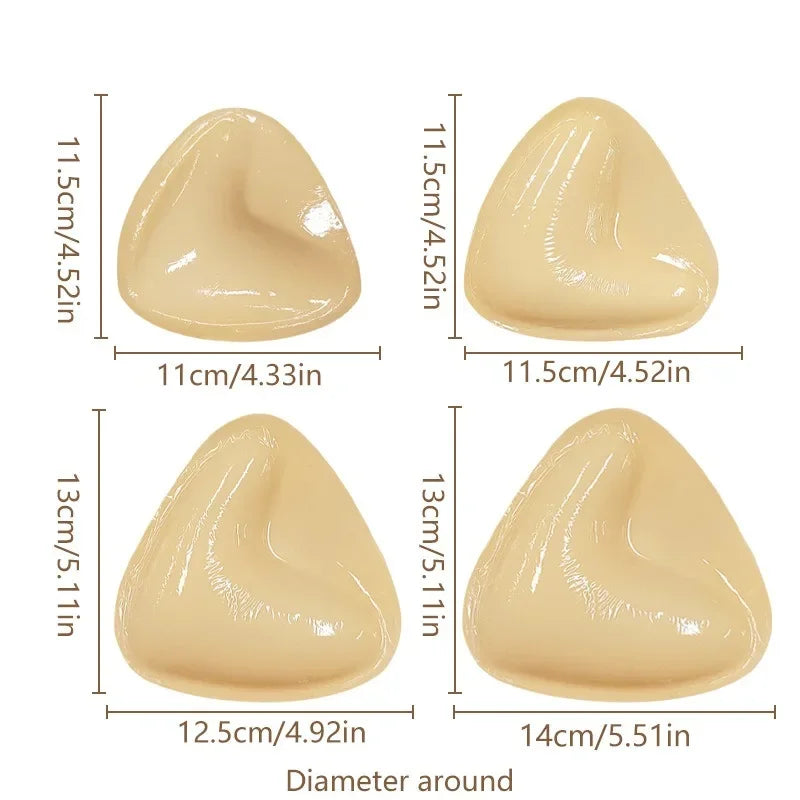 Reusable Adhesive Push-Up Bra Inserts - Double-Sided Sticky Breast Lift and Padding Inserts