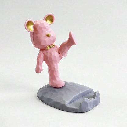 Cartoon Bear Phone Tablet Stand - Adjustable Desktop Holder for Watching Videos and Home Decor