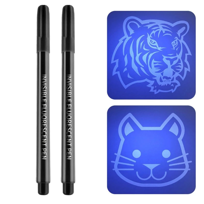 Upgraded Invisible Ink Spy Pen — UV Light Magic Marker for Secret Messages (UV Light Not Included)