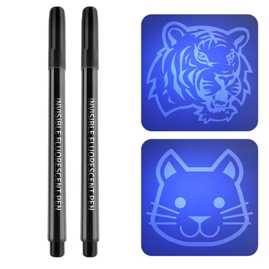 Upgraded Invisible Ink Spy Pen — UV Light Magic Marker for Secret Messages (UV Light Not Included)