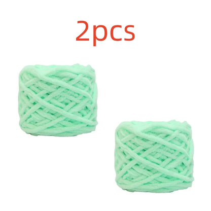 100g Chenille Knitting Yarn – Soft Thick Cotton Ice Strip Wool for DIY Hand Knitting Scarves & Crafts