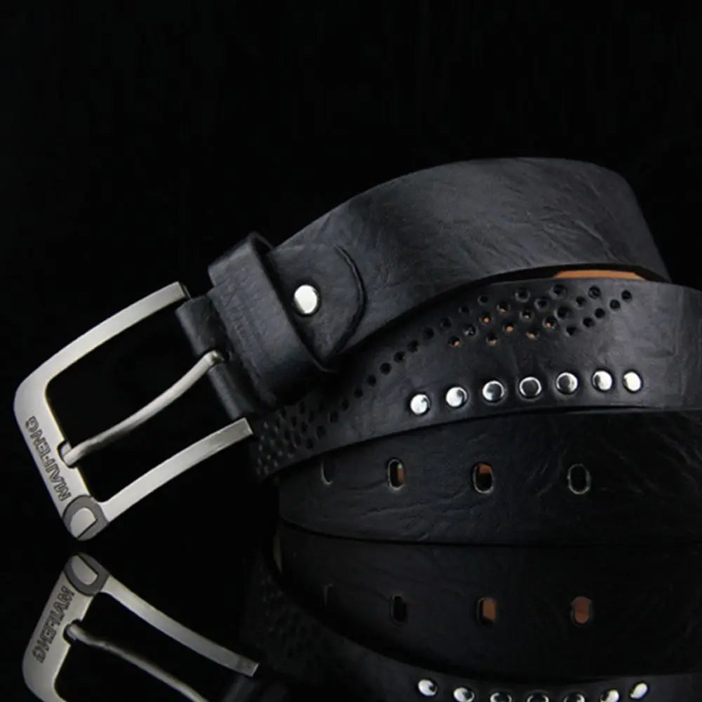 Simple Leather Men's Belt – Luxury Classic Buckle, High-Quality Alloy Vintage Cowboy Waistband for Business & Casual Use