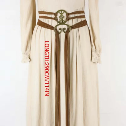 Nordic Witch Rope Waist Belt - Medieval Viking Knotted Ring Belt for Women