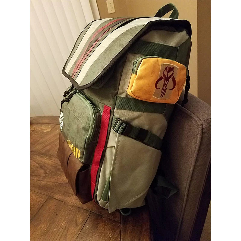 Disney Star Wars Boba Fett Mandalorian Backpack | Large Capacity Laptop & Travel Bag for Boys, Anime School Bag
