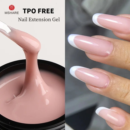 MSHARE 50ml Builder Nail Gel - HEMA & TPO Free Self-Leveling UV LED Gel for Nail Extensions and Sculpting