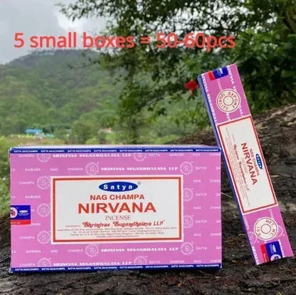 5BOX NAG Champa Indian Incense Set – Satya Handmade Sticks with 6 Aromatic Scents for Home & Meditation