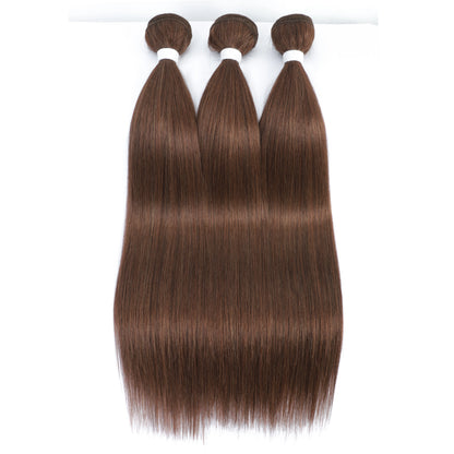 26" Ombre Straight Synthetic Hair Extensions – Smooth Weaving, Full Blue Hair Bundles from Root to End