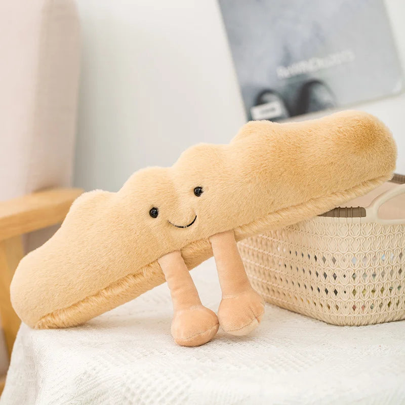 New Cartoon Egg Stuffed Toy – Breakfast Bread & Toast Plush Doll, Fun Pillow for Baby Comfort & Xmas Gifts