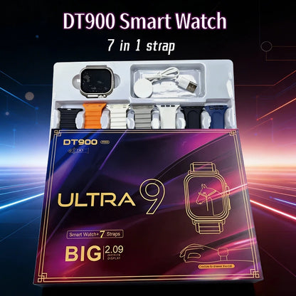 DT900 7-in-1 Smart Watch - Bluetooth Calling, Music, Wireless Charging & Fitness Tracker for Men and Women
