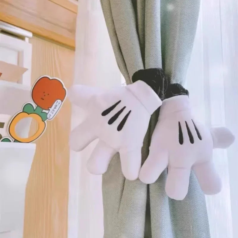 Disney Mickey Mouse Curtain Tiebacks – Plush Anime Tie Rope, Creative Cartoon Hanging Buckle for Home Decoration