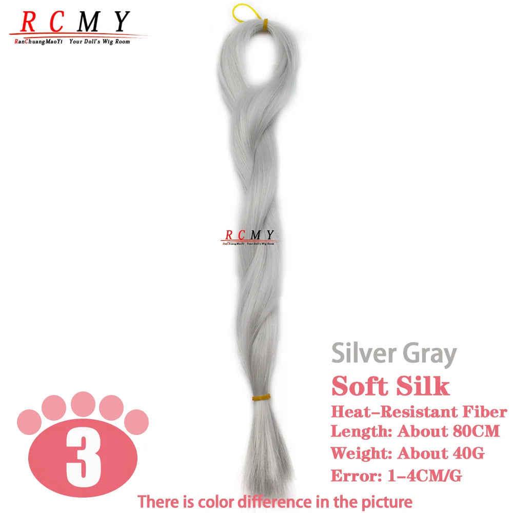 RCMY BJD/SD Doll Wig - Soft Blue Heat-Resistant Silk Synthetic Hair for 1/3, 1/4 & 1/6 Dolls