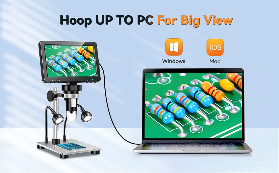 Hayve 7" Digital Microscope – 1200X Zoom, 12MP HD Camera Magnifier for Soldering & Phone Repair
