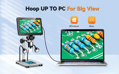 Hayve 7" Digital Microscope – 1200X Zoom, 12MP HD Camera Magnifier for Soldering & Phone Repair