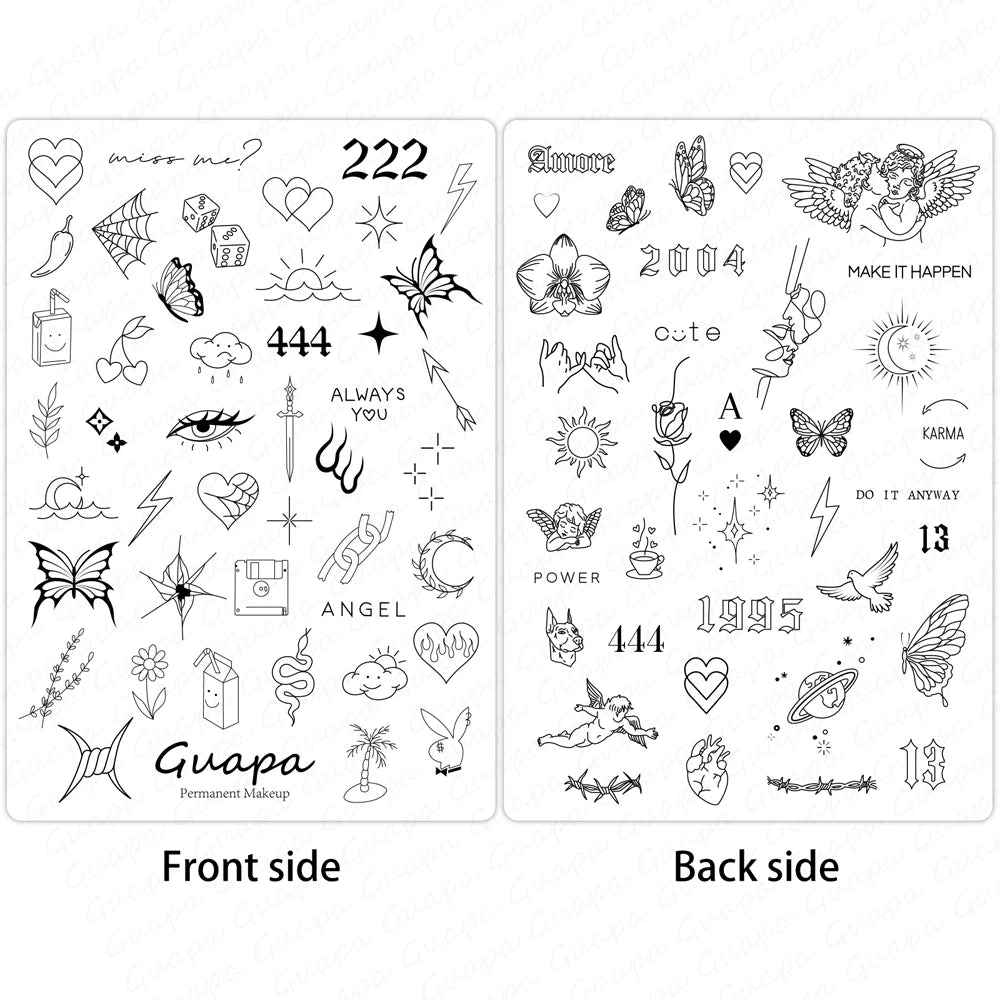 Silicone Practice Skin for Permanent Makeup — Double-Sided Latex Sheet with Brows Design for Hair Stroke Training