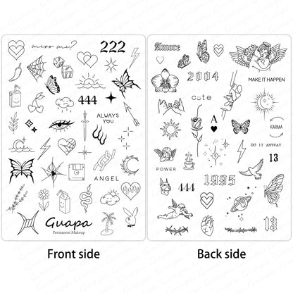 Silicone Practice Skin for Permanent Makeup — Double-Sided Latex Sheet with Brows Design for Hair Stroke Training