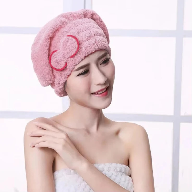 Microfibre Quick-Dry Hair Towel Wrap – Bowknot Bath Cap Bonnet for Women, Designer Bathroom Accessory