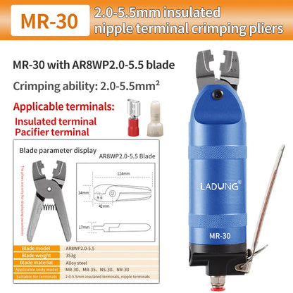 MR-30 Pneumatic Crimping Pliers Cutter Head - Air Shears Tool Part for AR8WP, A8WP3 & A8WP Terminals