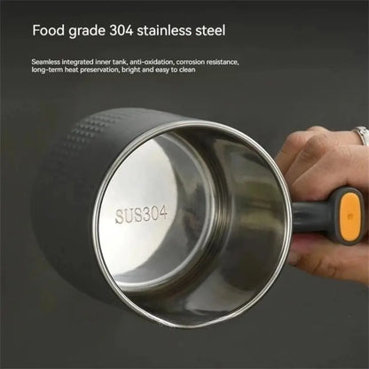 Portable Double-Layer Coffee Mug – 304 Stainless Steel with Handle and Cover | Leak-Proof Thermos Cup
