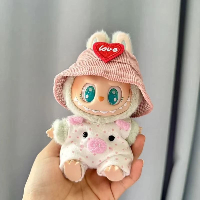 Labubu Doll Clothes Outfit — Accessories for 1st & 2nd Gen Sitting Party Dolls | Powder Point Pig Costume