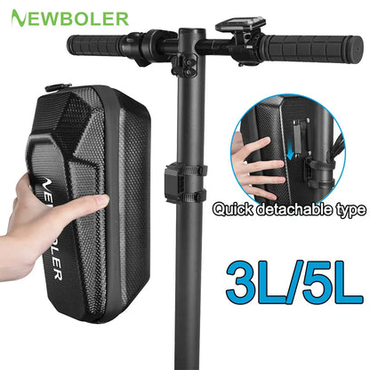NEWBOLER Electric Scooter Front Bag - 5L Water-Resistant Handlebar Storage, Quick Release EVA, Universal Fit for Xiaomi Scooters